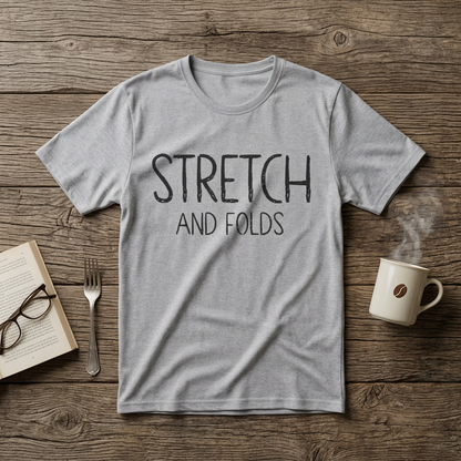 Stretch and Folds T-shirt Text